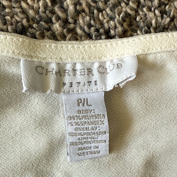 Charter Club White and Cream Tank Top Blouse - Picture 3 of 12